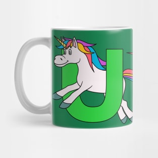 Letter U with Unicorn Mug